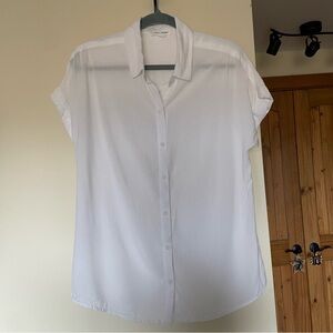 Beach Lunch Lounge White Short Sleeve Button Down Shirt Small